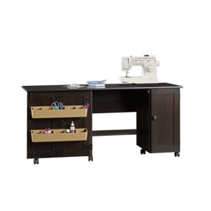 Sauder Cinnamon Cherry Finish Sewing Craft Cart