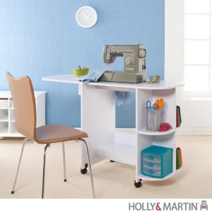 SEI Lydia White Sewing Machine Table