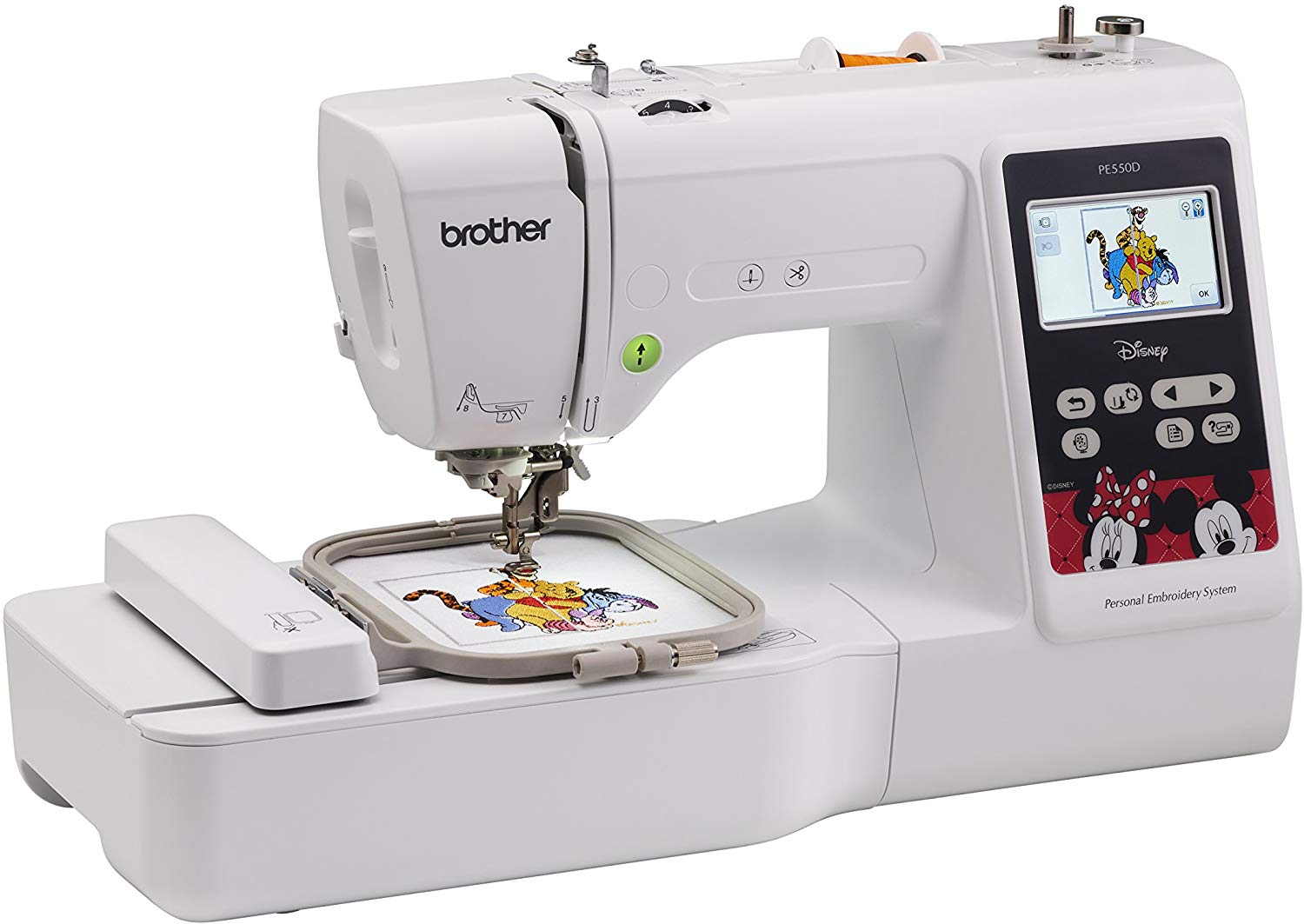 brother pe550d embroidery machine isolated on white background