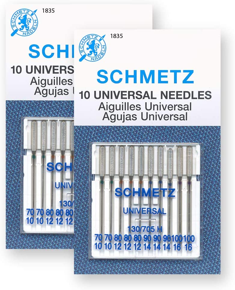 schmetz universal sewing machine needles, assorted sizes