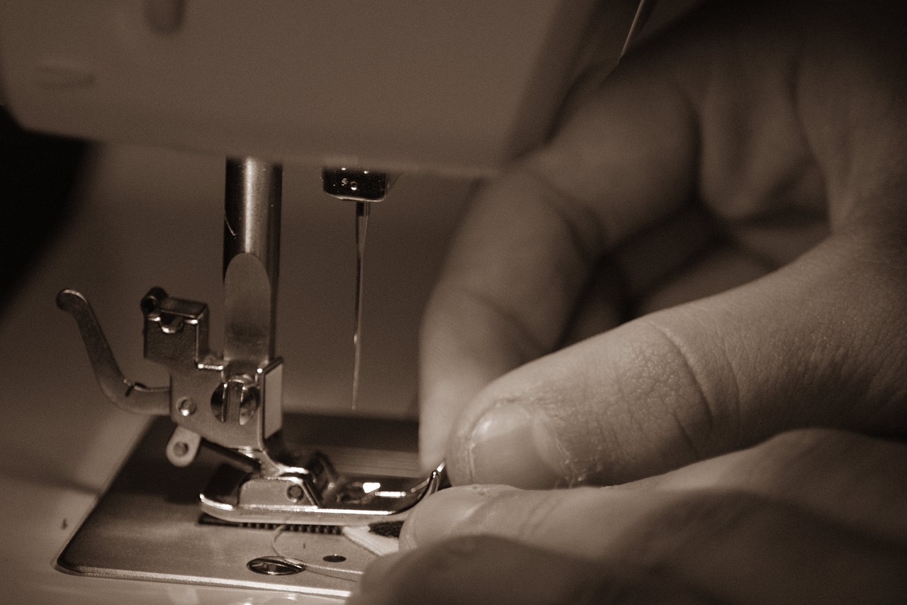 setting up sewing machine