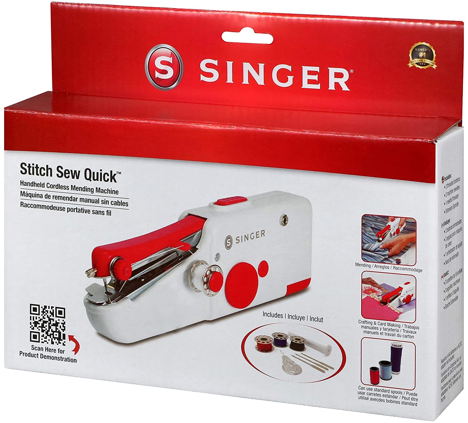 singer 01663 stitch sew quick portable mending machine box