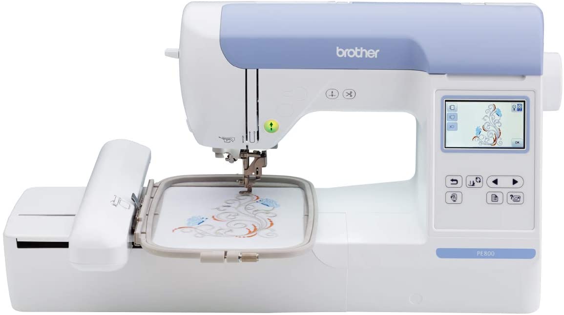 brother pe800 embroidery machine isolated on white background
