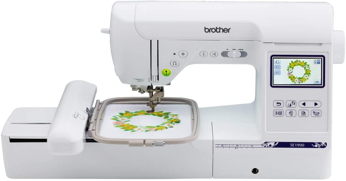 brother se1900 sewing and embroidery machine isolated on white background