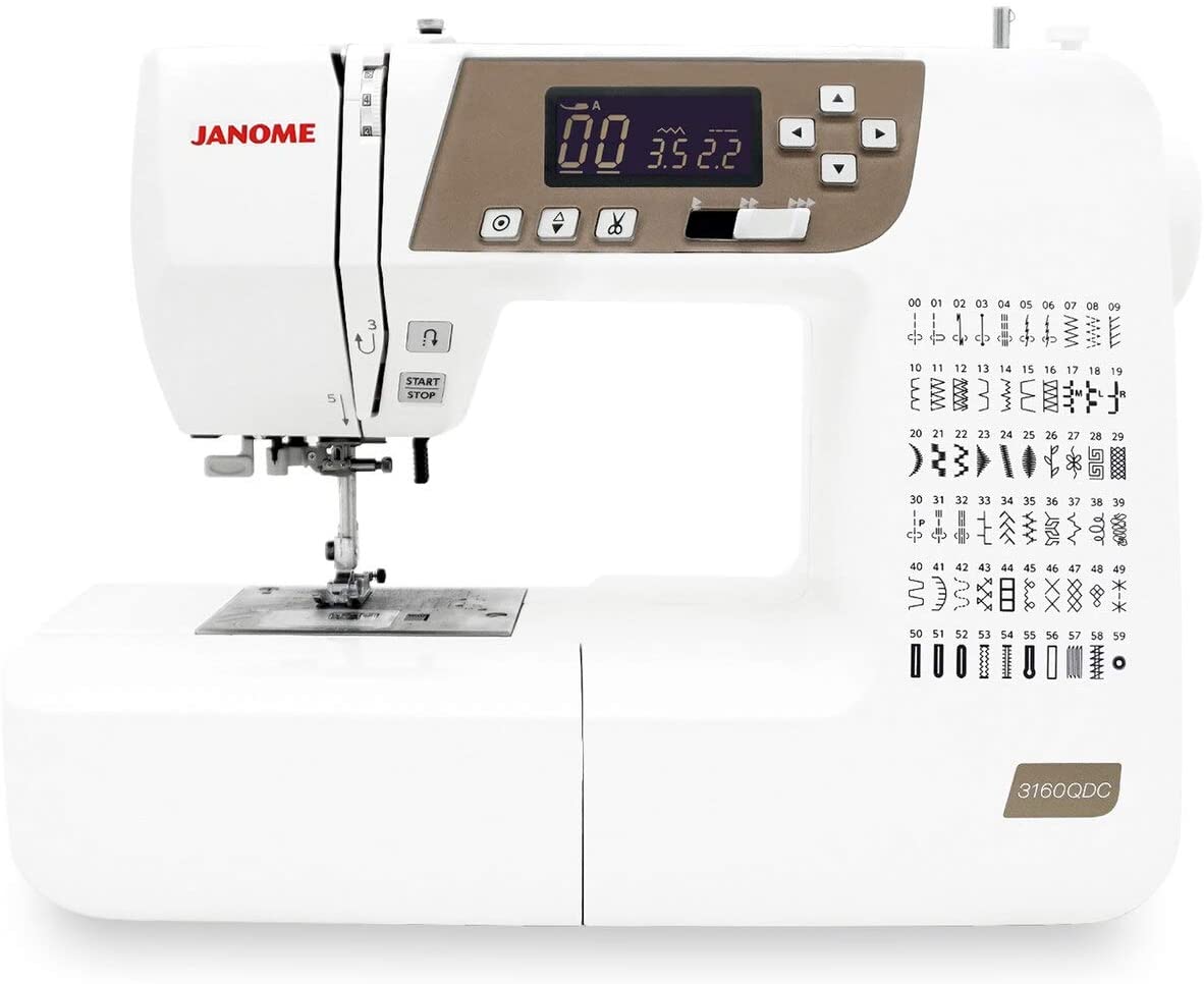 janome 3160qdc-t sewing and quilting machine isolated on white background