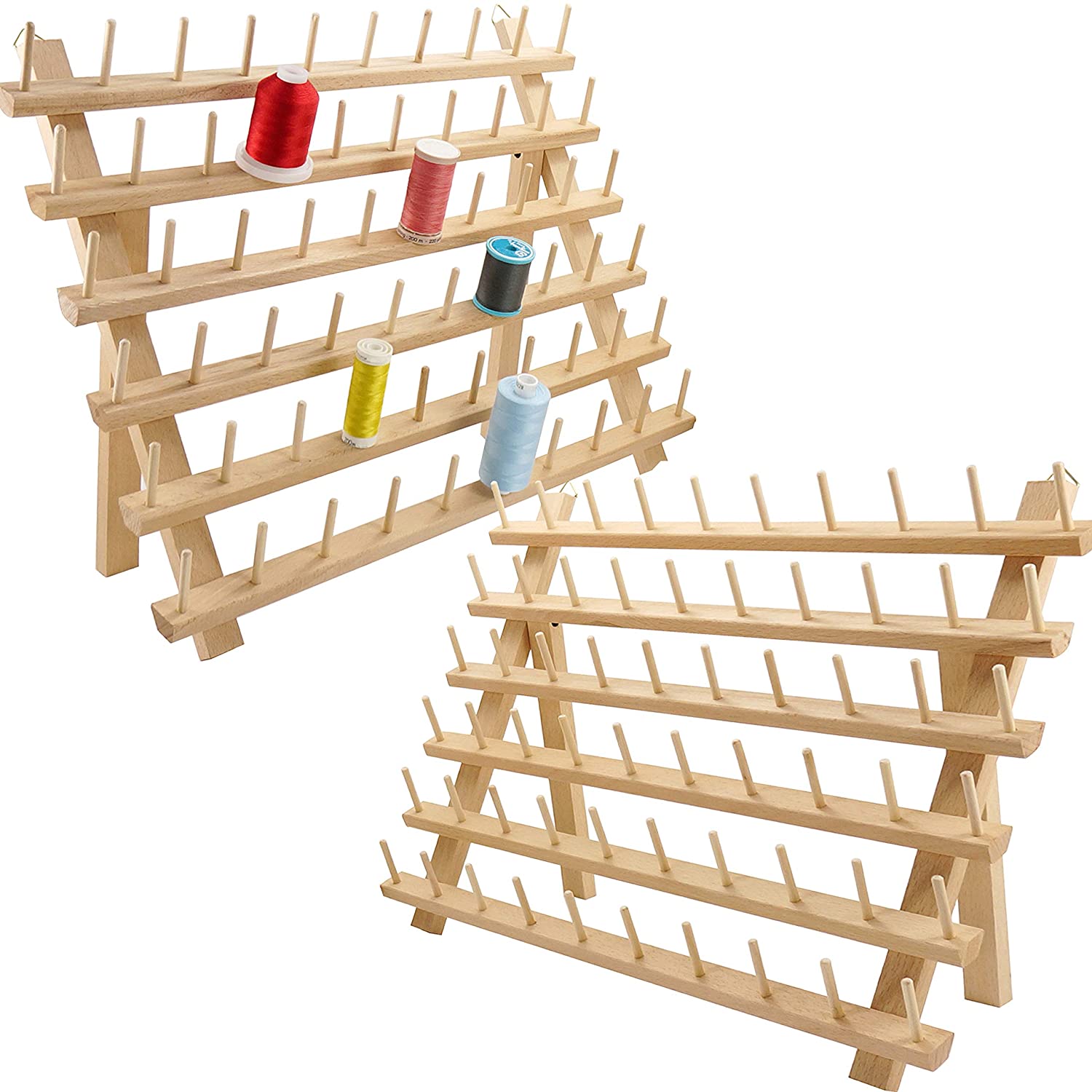 new brothread wooden thread rack isolated on white background